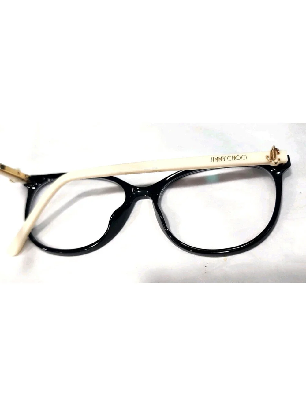 Jimmy Choo JC309 Black White Cat Eyes Eyeglasses 53-16 145 Italy